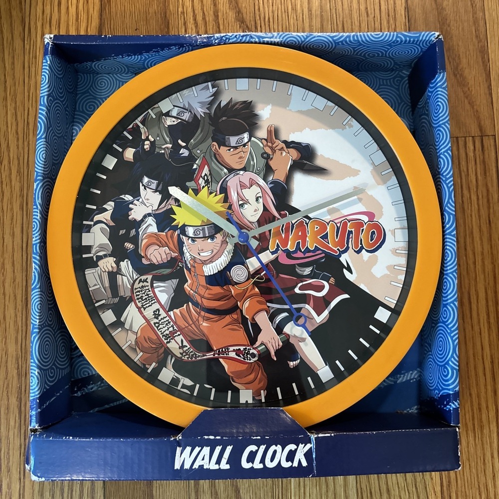 Shonen Jump Naruto  Twinbell Clock 2002 Viz Media Orange New